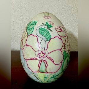 Vintage Hand Painted Ceramic Egg